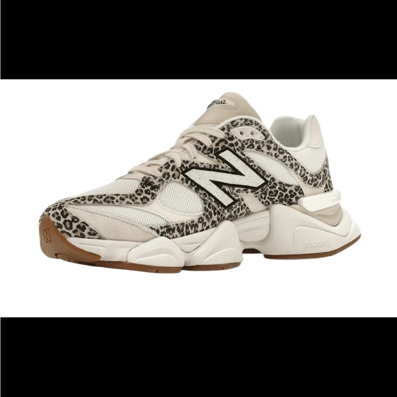 New Balance Women's Beige and Leopard Print Sneakers 9060 - Picture 3 of 9